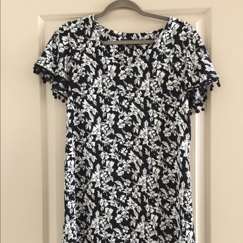 Black and white floral dress